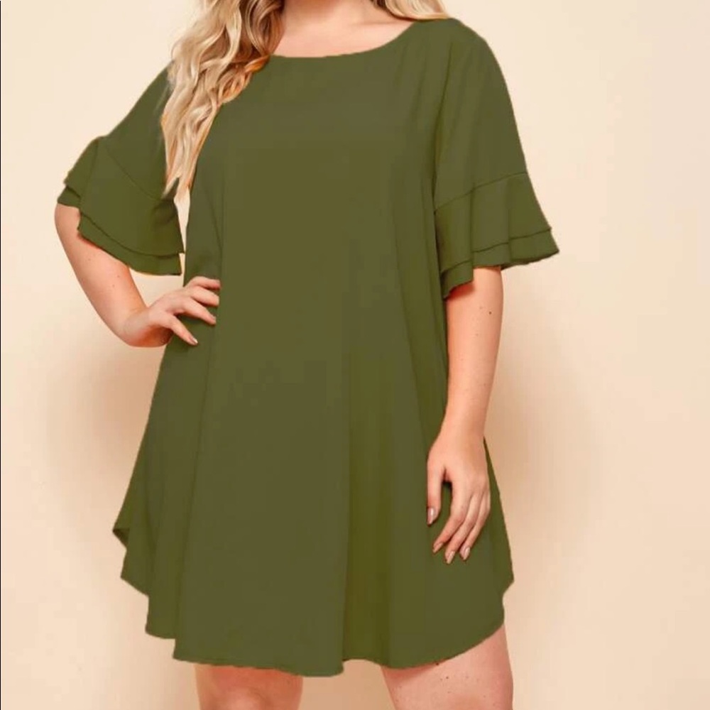 Boho flounce sleeve tunic dress - Picture 6 of 16